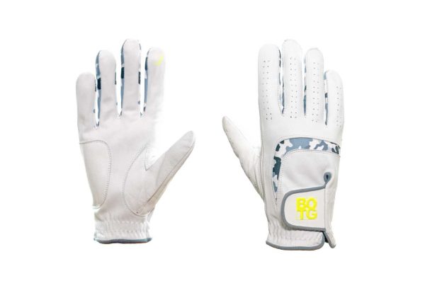 Golfhandschuhe für Herren in der Farbe Camo Grey aus Cabretta-Leder für Linkshänder