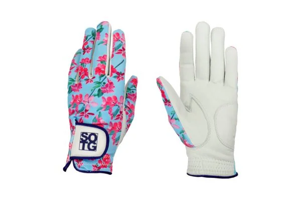 Golfhandschuhe für Damen im Design Cherry aus Cabretta-Leder für Linkshänder