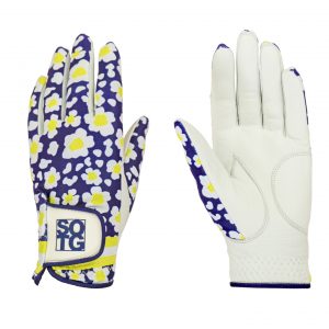 Golfhandschuhe für Damen im Design Daisy aus Cabretta-Leder für Linkshänder