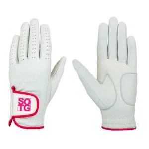 Golfhandschuhe für Damen in schlichtem Design aus Cabretta-Leder für Linkshänder