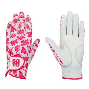 Golfhandschuhe für Damen im Design Pink Jess aus Cabretta-Leder für Linkshänder