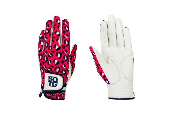 Golfhandschuhe für Damen im Design Tigerlilly aus Cabretta-Leder für Linkshänder