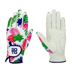 Golfhandschuhe für Damen im Design Tropic Pink aus Cabretta-Leder für Linkshänder